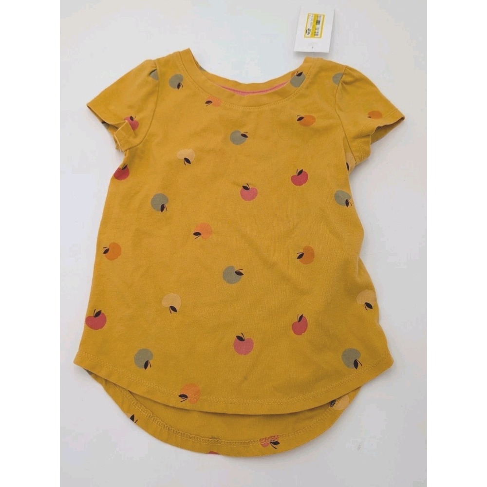 Cat Jack Toddler Girls' apple T-Shirt - yellow 2T